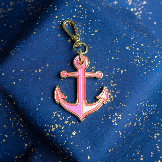 Tula Pink Anchor Floral Reef  Bag Charm in Coralline for Sallie Tomato