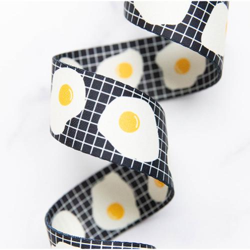 1.5" Webbing Fried Eggs in Black by Kimberly Kight for Stitch Supply