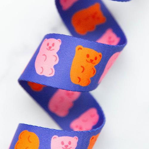 1.5" Webbing Gummy Bears in Royal Blue by Kimberly Kight for Stitch Supply