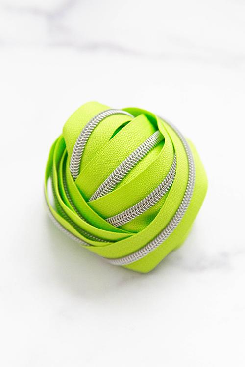 Zipper Tape Size #5 in Granny Smith by Knot and Thread 3 Yards