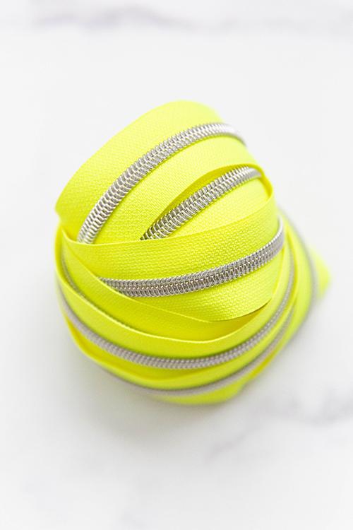 Zipper Tape Size #5 in Electric Lemon by Knot and Thread