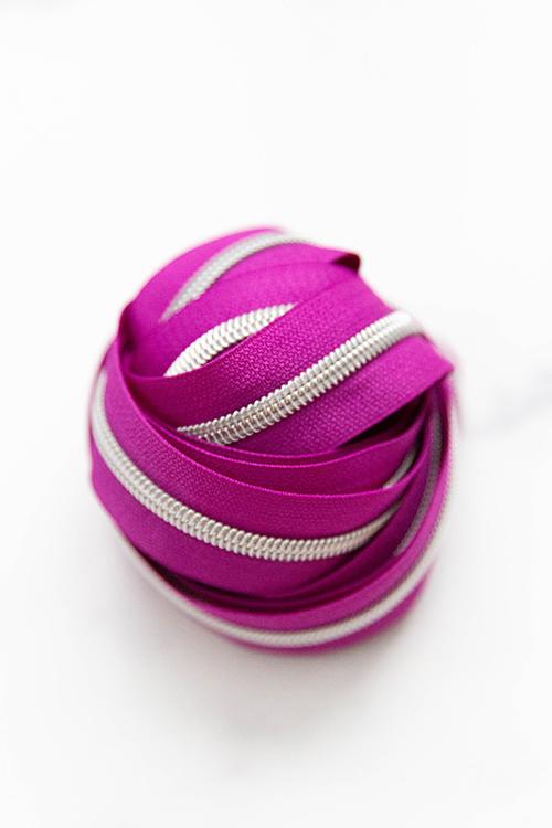 Zipper Tape Size #5 in Plum Punch by Knot and Thread 3 Yards