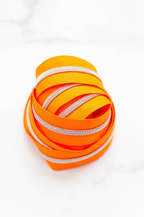 Zipper Tape Size #5 in Tangerine Twist by Knot and Thread 3 Yards