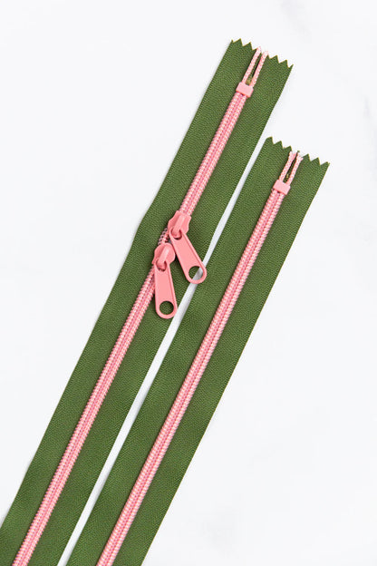 30" Zipper Olive Blossom SSCZ48 by Stitch Supply