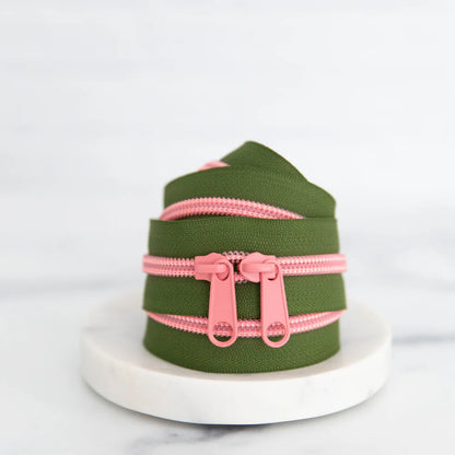 30" Zipper Olive Blossom SSCZ48 by Stitch Supply